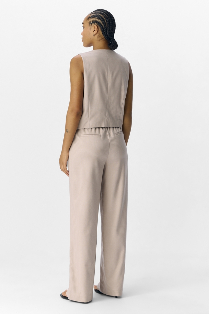 OBJLISA RE SHORT WAISTCOAT AOP E DI 23048250 SANDSHELL/CLOUD DANCER